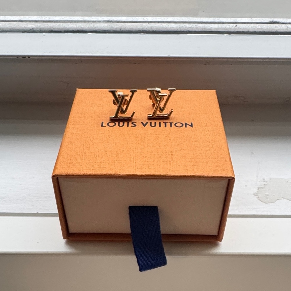 Louis Vuitton Gold Logo Earrings